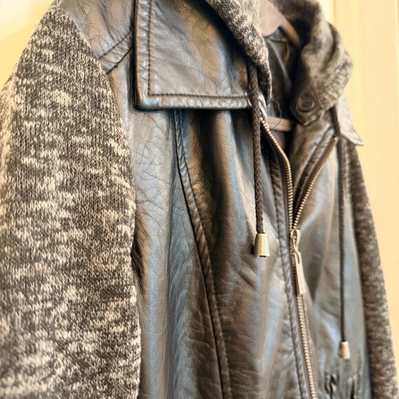 J2 Black Faux Leather Moto Jacket Size Large - Picture 3 of 10